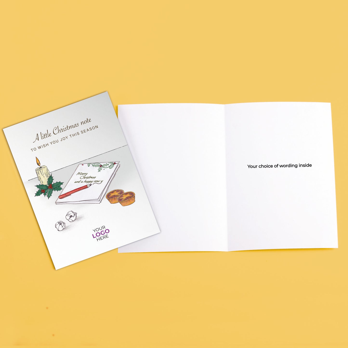 ‘Written Christmas Note’  Customised Corporate Christmas Cards image 3