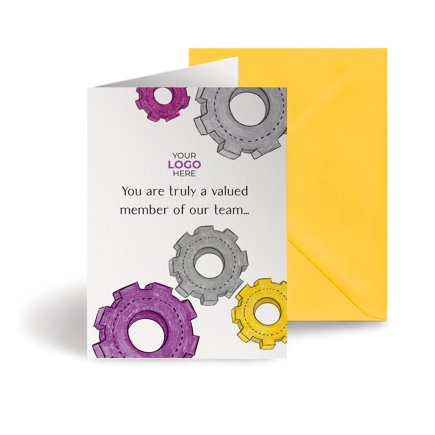 Colourful Cogs’ Personalised Corporate Branded Trades People Greeting Cards image 0