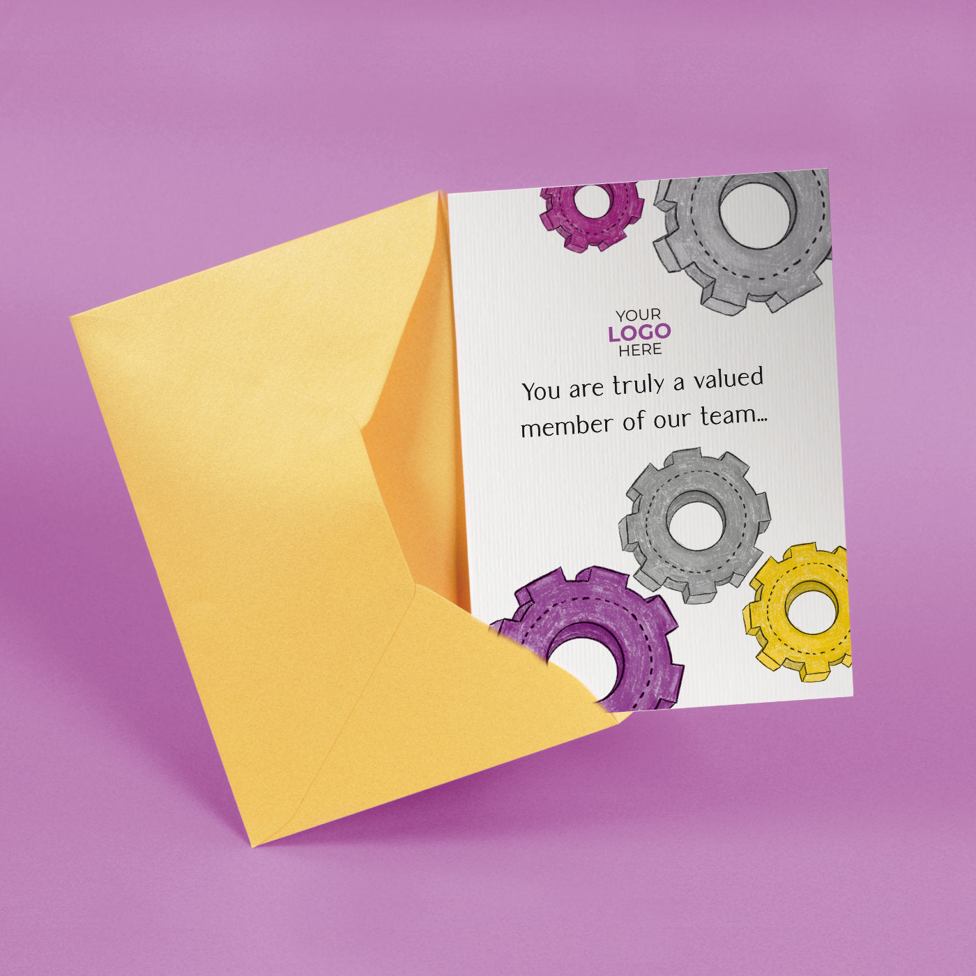 Colourful Cogs’ Personalised Corporate Branded Trades People Greeting Cards image 2