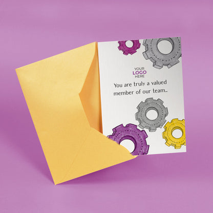 Colourful Cogs’ Personalised Corporate Branded Trades People Greeting Cards image 2