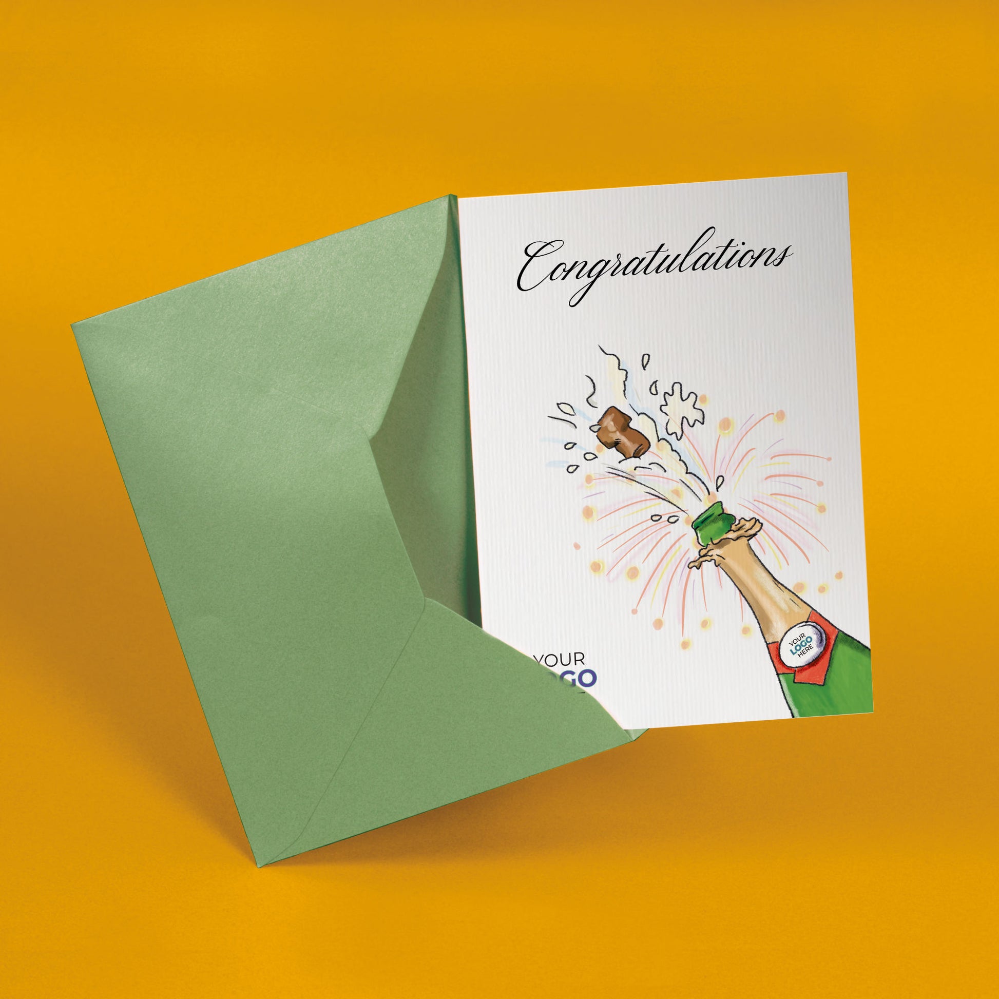 ‘Champagne & Fireworks' Business Congratulations Cards image 1