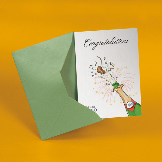 ‘Champagne & Fireworks' Business Congratulations Cards image 1