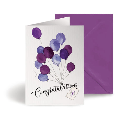 ‘Balloons Lifting' Congratulations Company Greeting Cards image 0