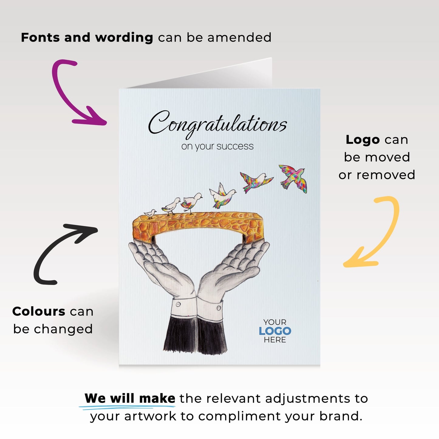 ‘Bridge Birds’ Congratulations Company Greeting Cards image 3