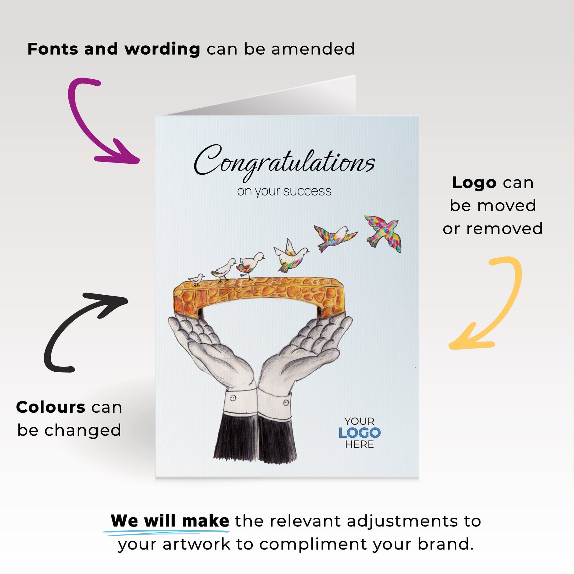 ‘Bridge Birds’ Congratulations Company Greeting Cards image 3