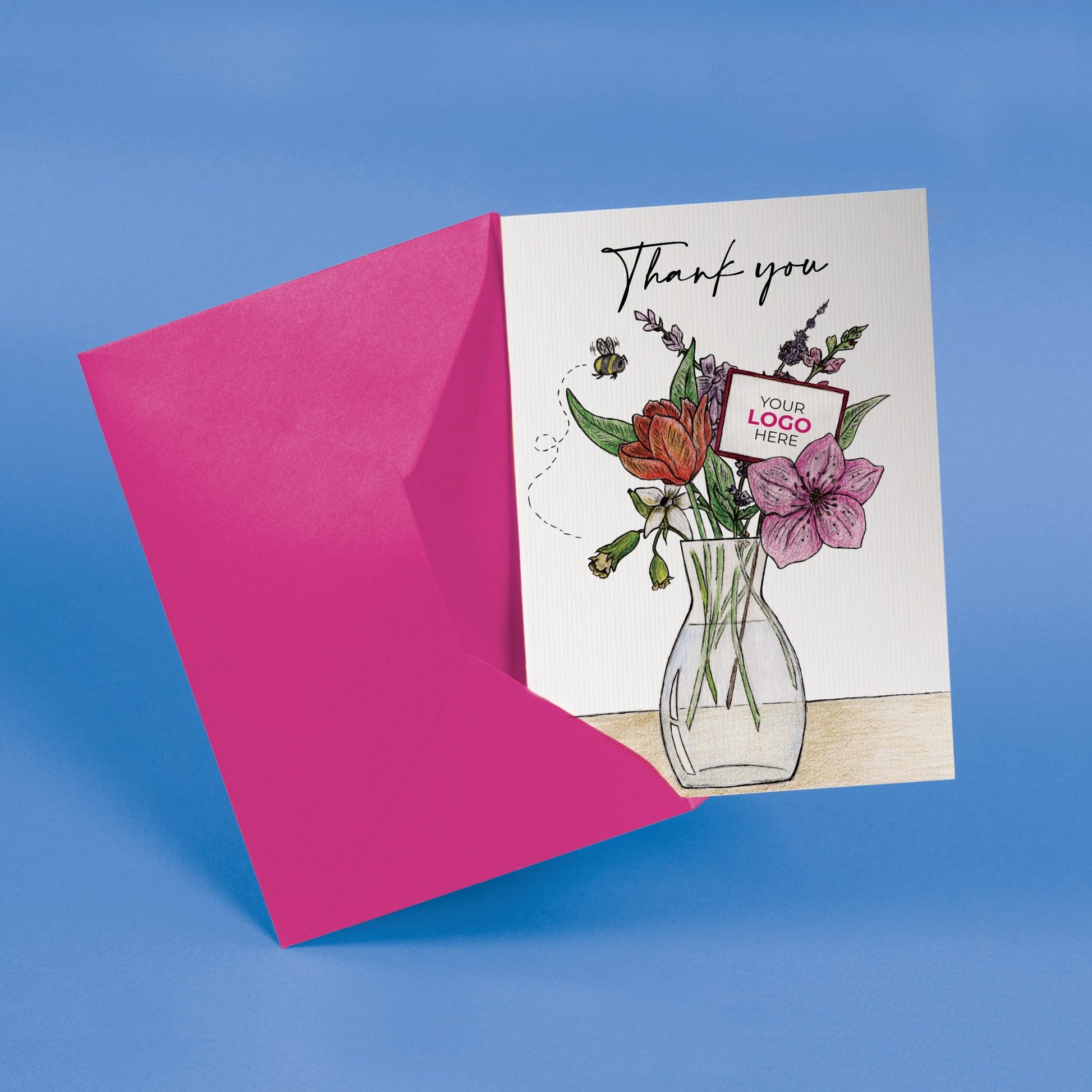 ‘Vase of Flowers’ Business Thank You Cards image 2