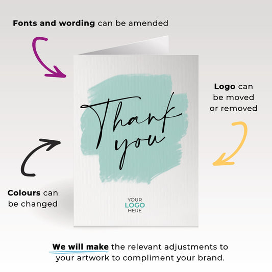 ‘Coloured Swipe’ Business Thank You Cards image 1