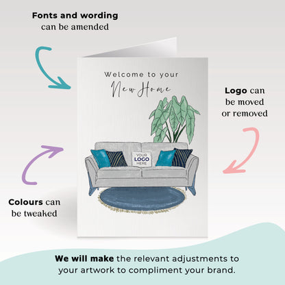 Luxurious Sofa' Personalised Corporate Branded Property Greeting Cards image 1