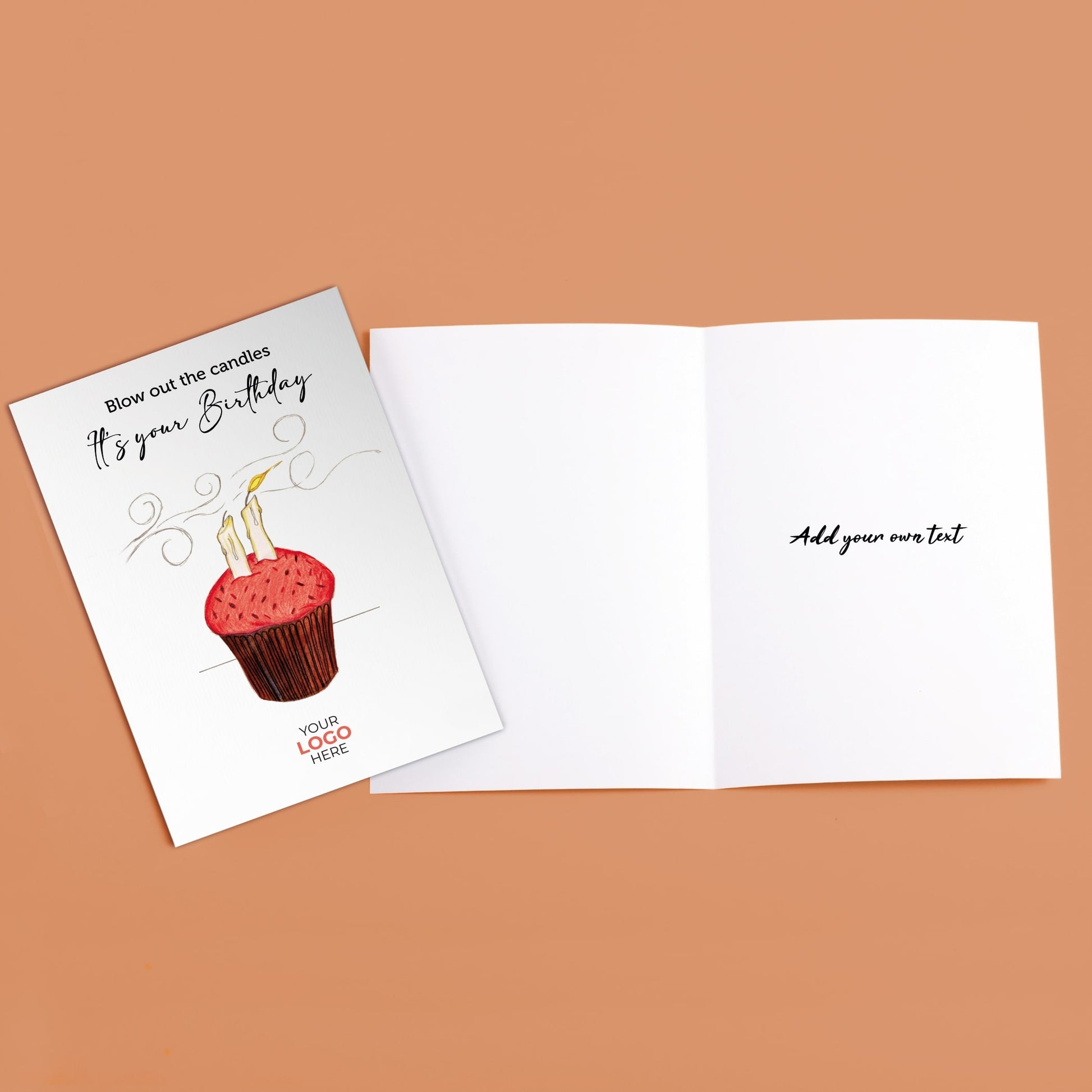 ‘Blowing Candles’ Personalised Corporate Branded Birthday Greeting Cards image 2