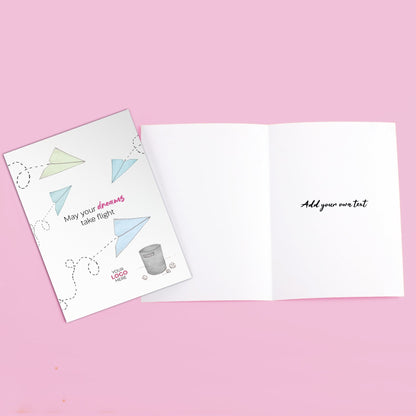 ‘Paper Plane’ Personalised Corporate Branded Education Greeting Cards image 3