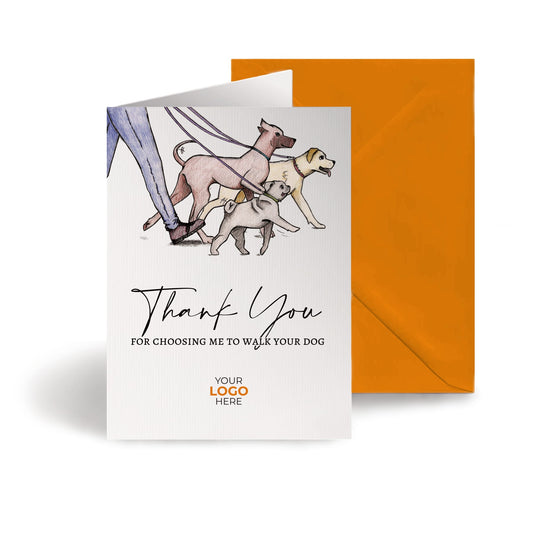 ‘Dog Walking’ Personalised Corporate Branded All Things Dogs Greeting Cards (Copy) image 0