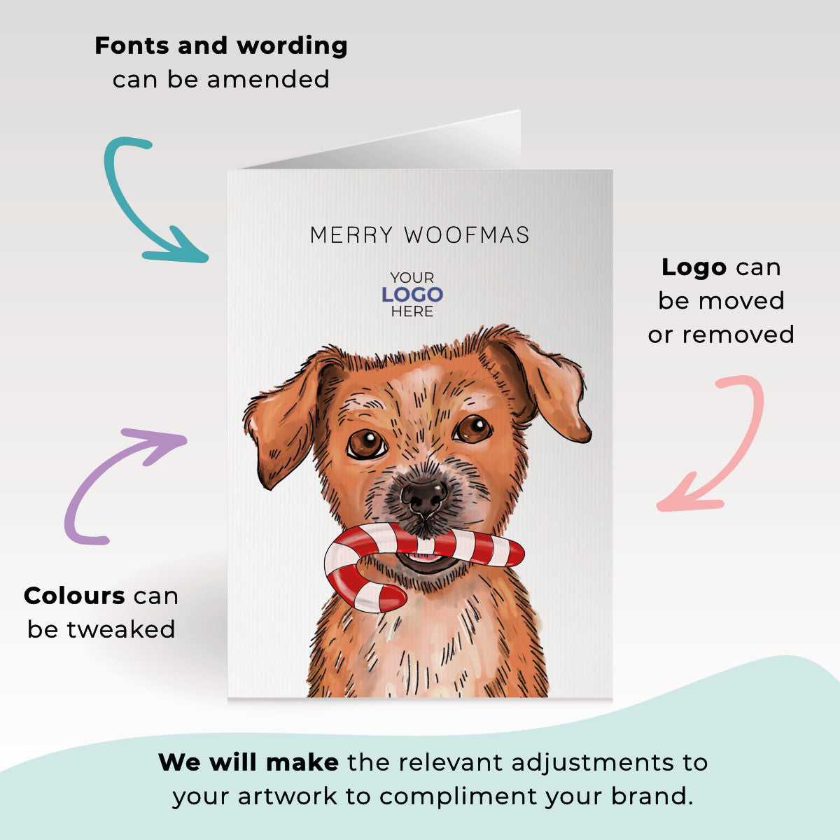 ‘Dog & Candy Cane' Business All About Dogs Cards image 2