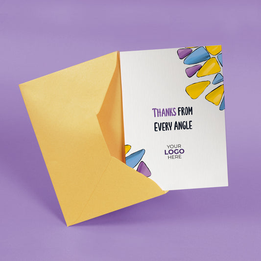 ‘Colourful Triangles’ Business Thank You Cards image 1