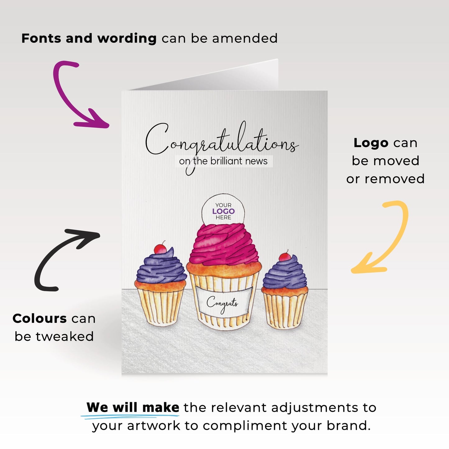 ‘Three Cupcakes’ Congratulations Company Greeting Cards image 3