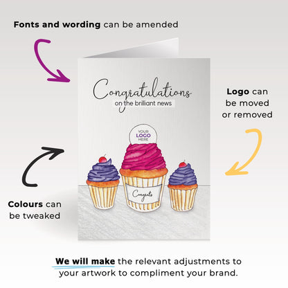 ‘Three Cupcakes’ Congratulations Company Greeting Cards image 3