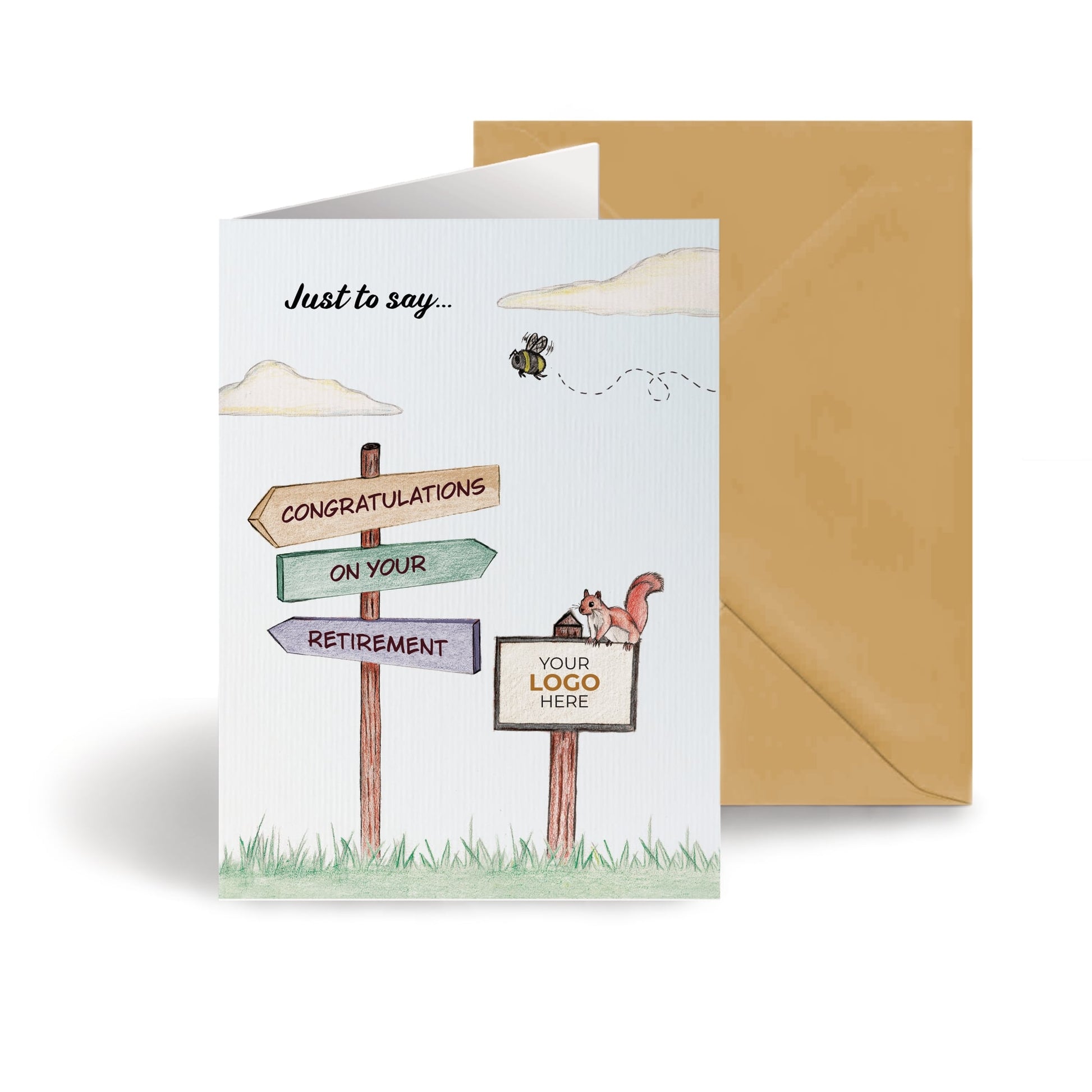 ‘Sign Post’ Personalised Corporate Branded Retirement Greeting Cards image 0