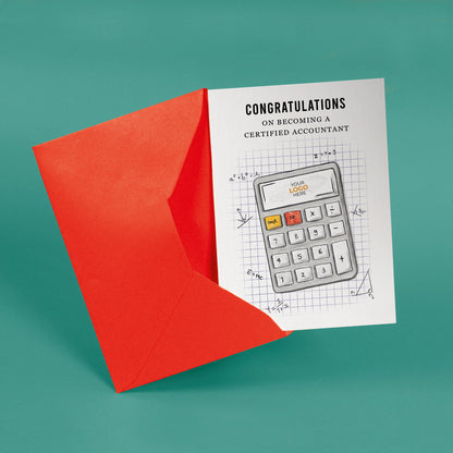 ’Calculator’ Personalised Corporate Branded Financial Greeting Cards image 2