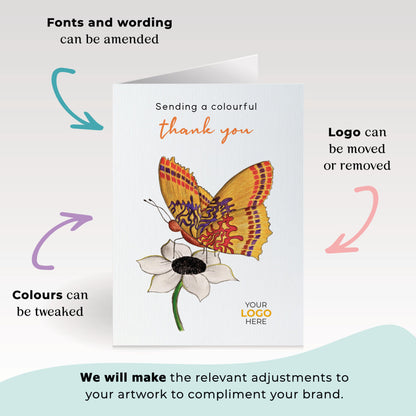 ‘Butterfly on Flower’  Business Thank You Cards image 1