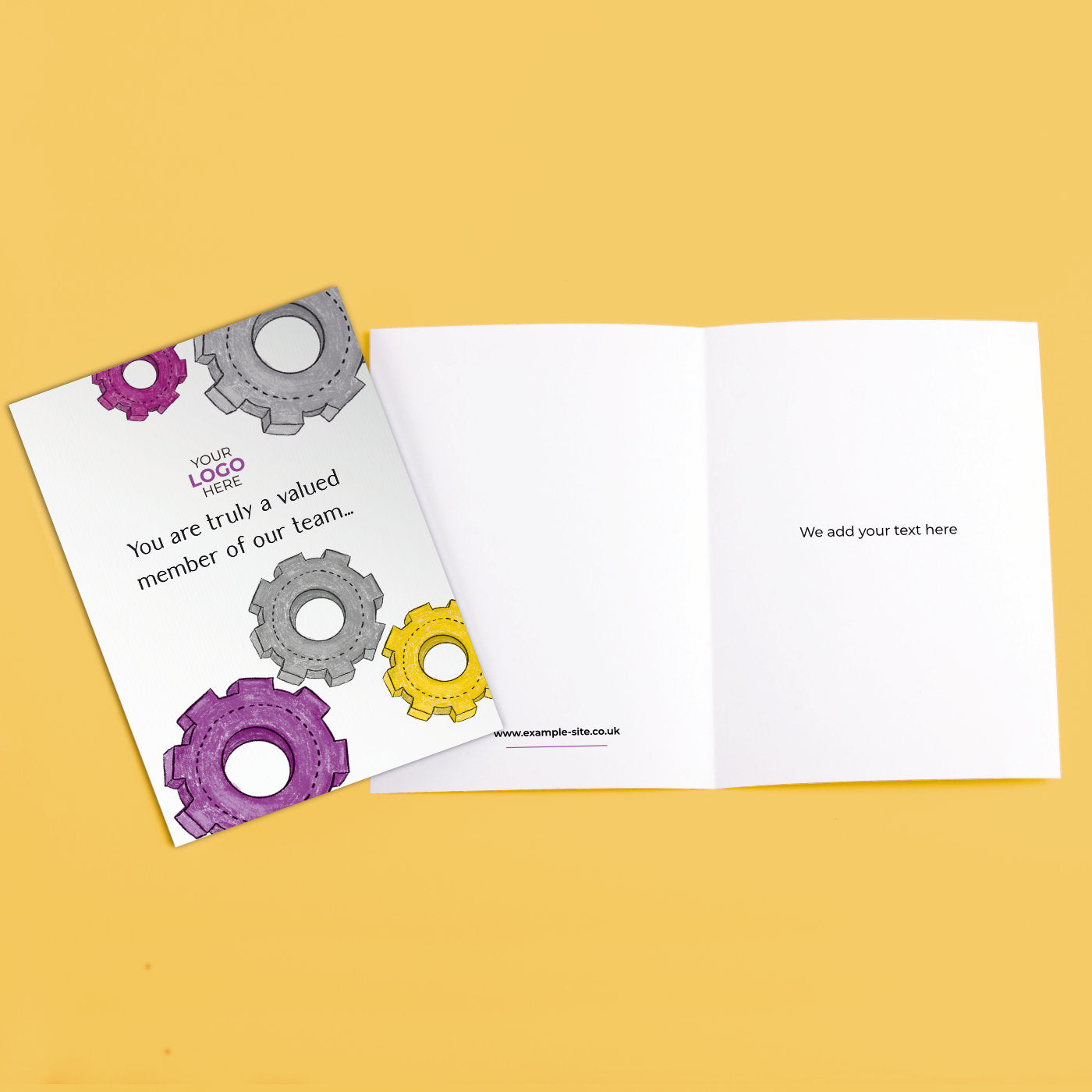 Colourful Cogs’ Personalised Corporate Branded Trades People Greeting Cards image 3