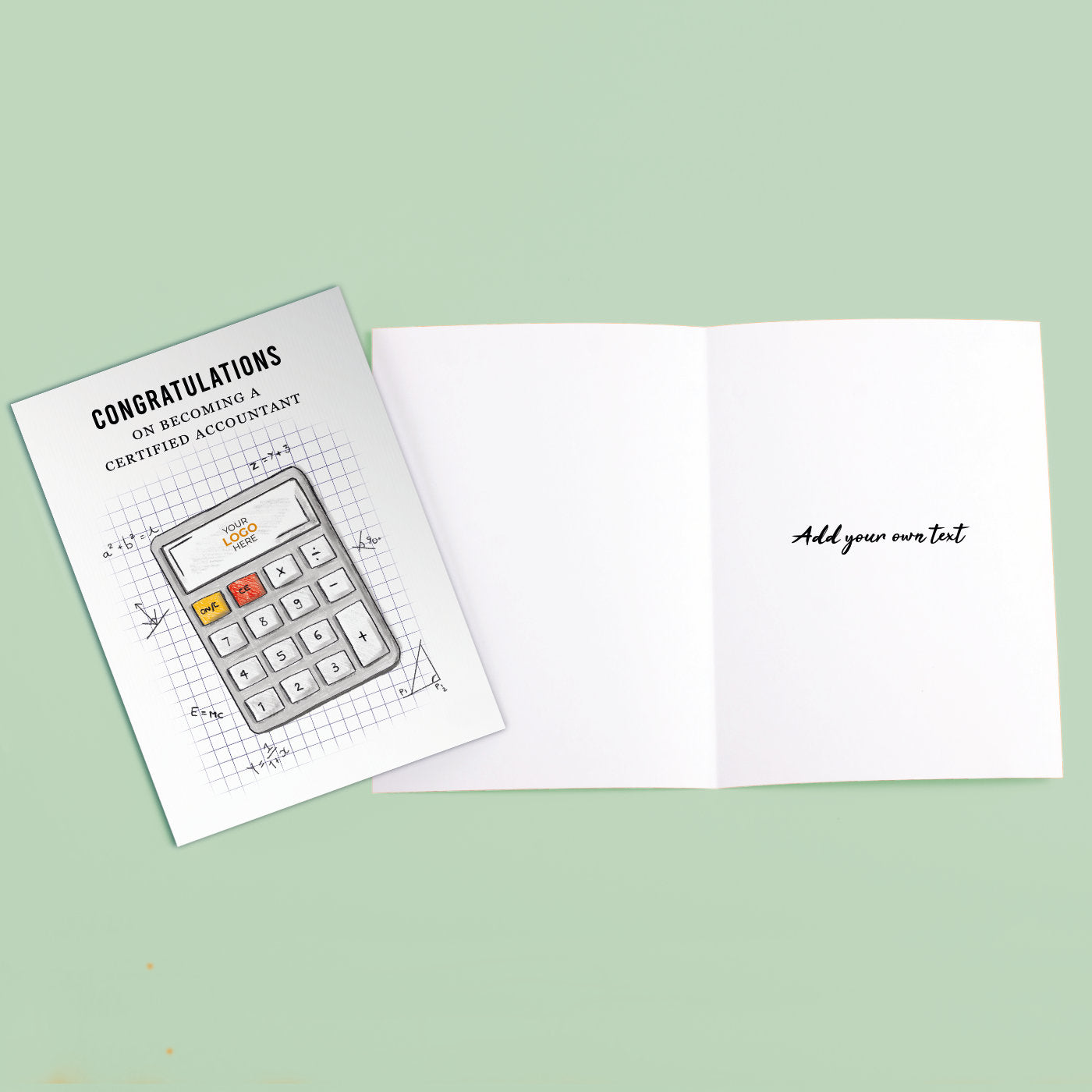 ’Calculator’ Personalised Corporate Branded Financial Greeting Cards image 3