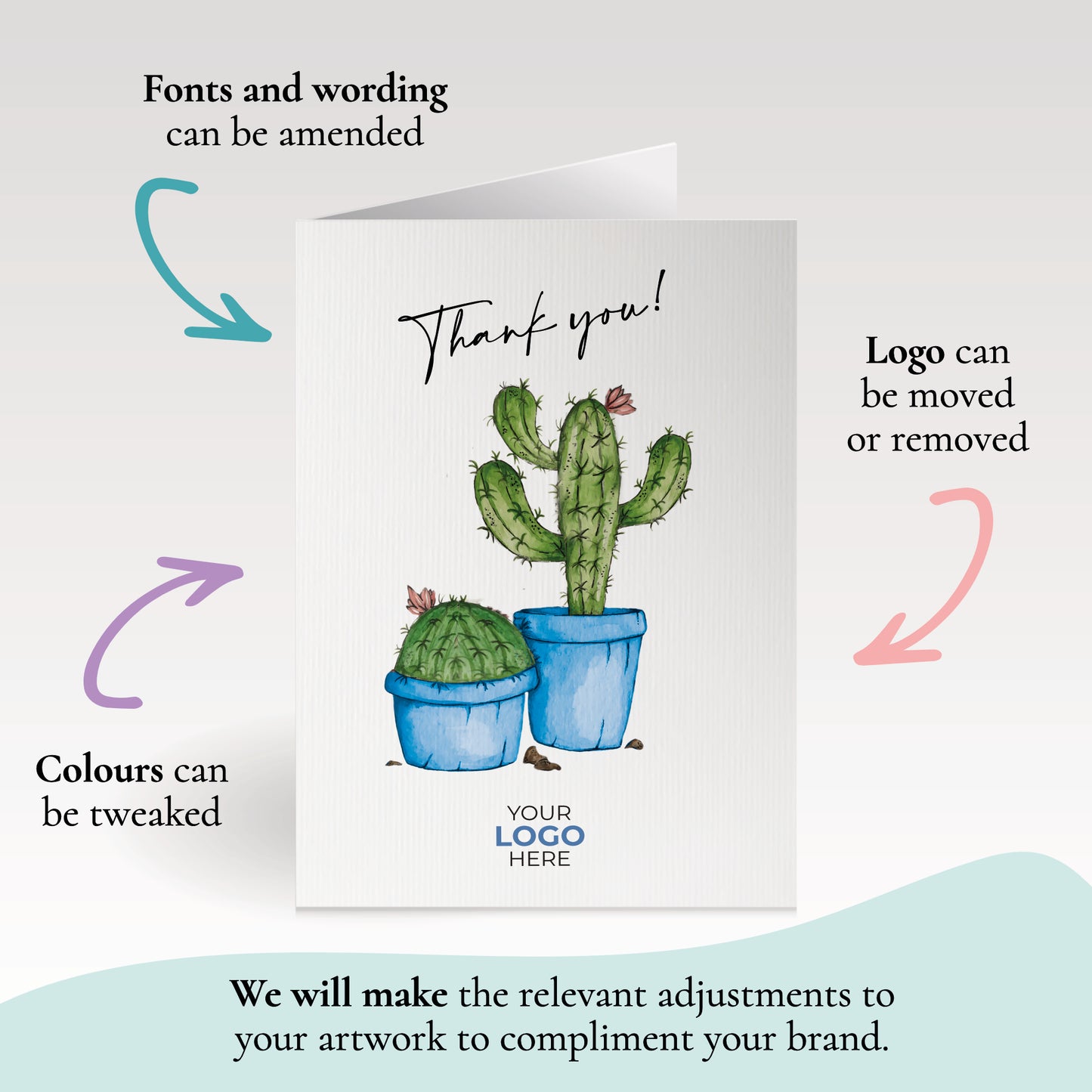 ‘Simply Cactus’ Business Thank You Cards image 2