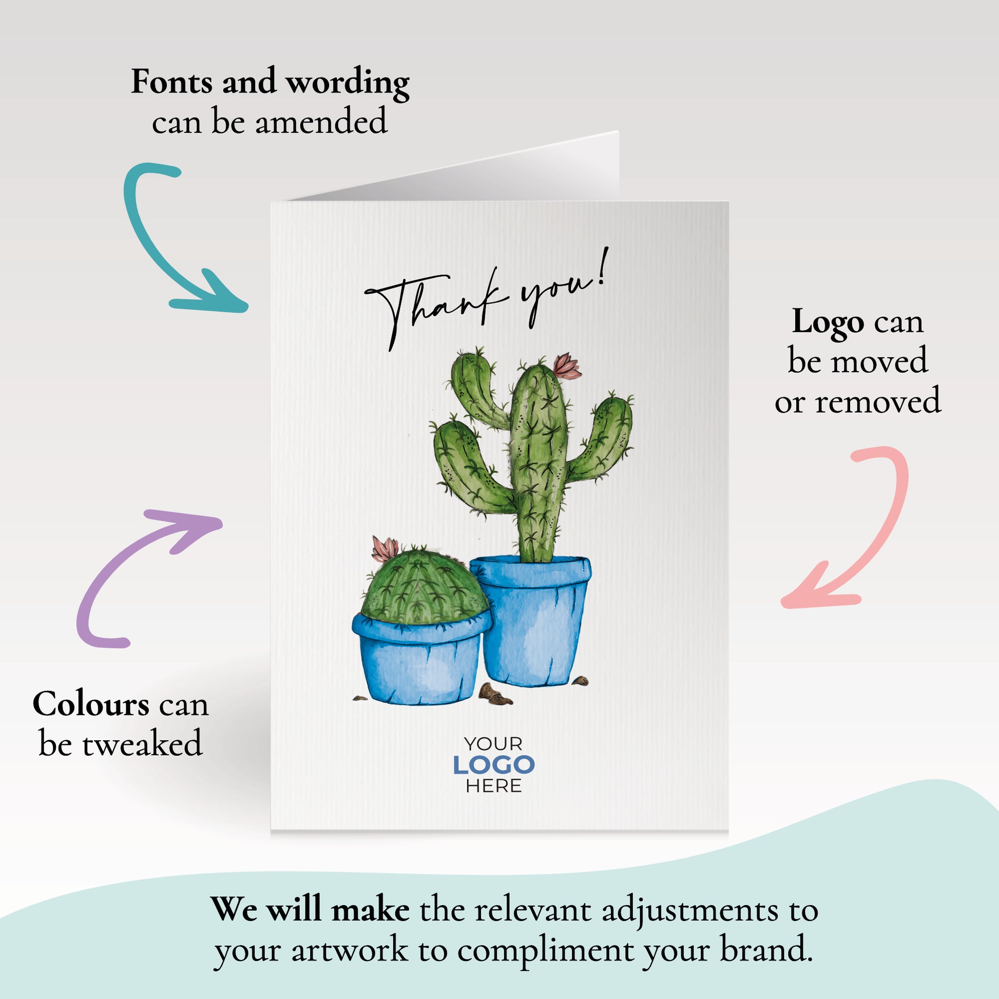 ‘Simply Cactus’ Business Thank You Cards image 2