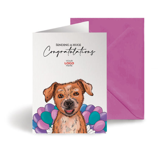 ‘Dog With Smile' Business Congratulations Cards image 0