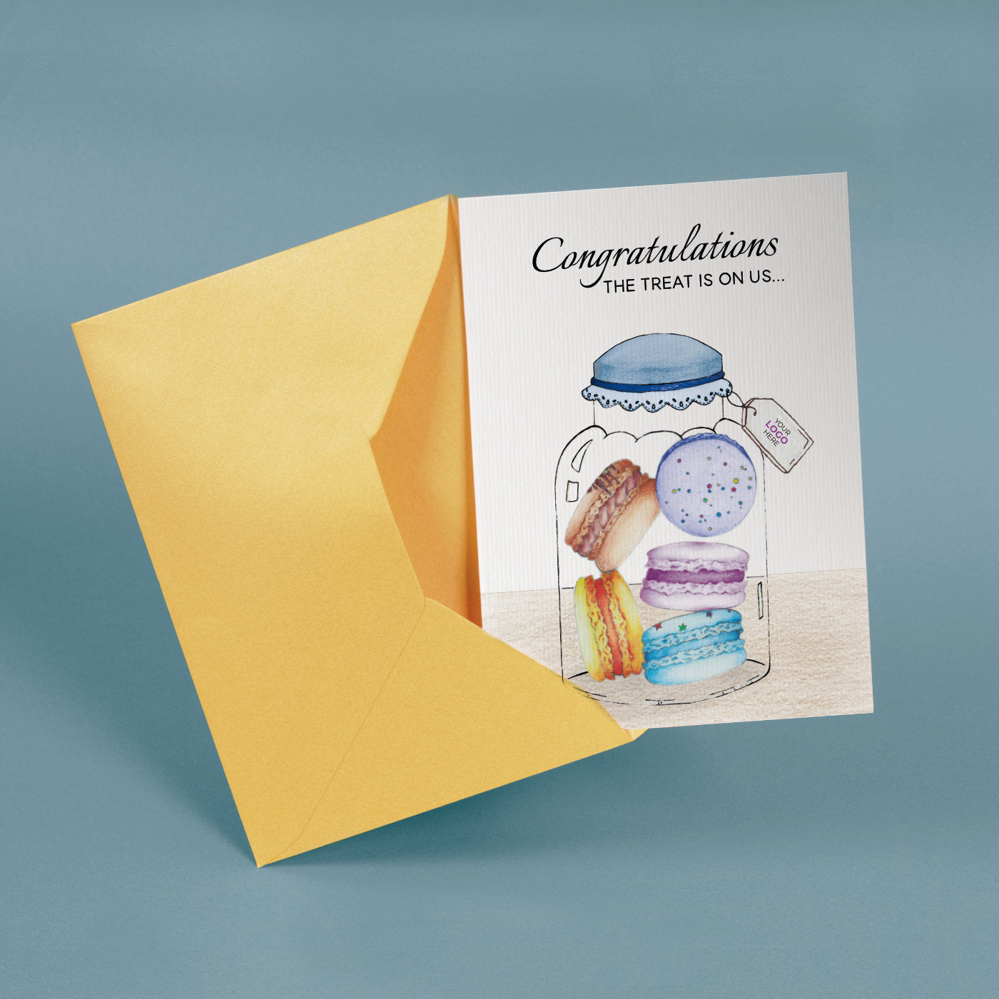 ‘Macaron Jar’ Congratulations Company Greeting Cards image 2