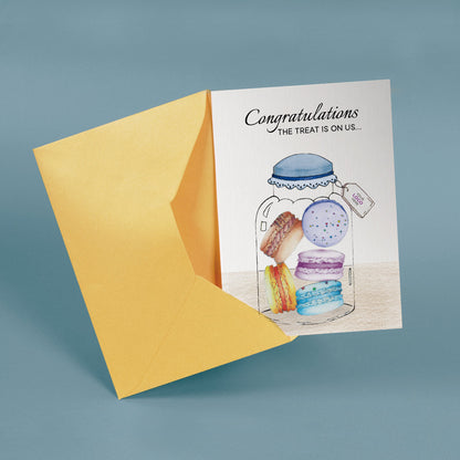 ‘Macaron Jar’ Congratulations Company Greeting Cards image 2