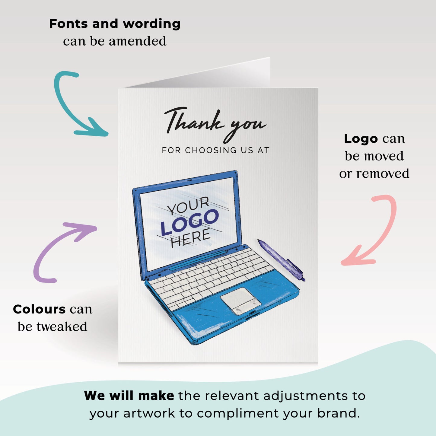 ‘Laptop’  Business Thank You Cards image 1