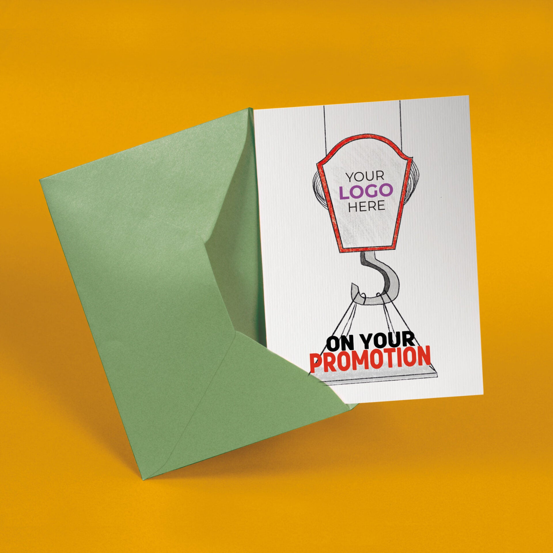 ‘Crane Lifting Promotion’ Personalised Corporate Branded Trades People Greeting Cards image 2