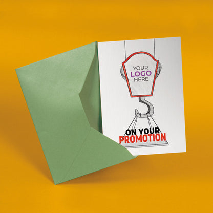 ‘Crane Lifting Promotion’ Personalised Corporate Branded Trades People Greeting Cards image 2
