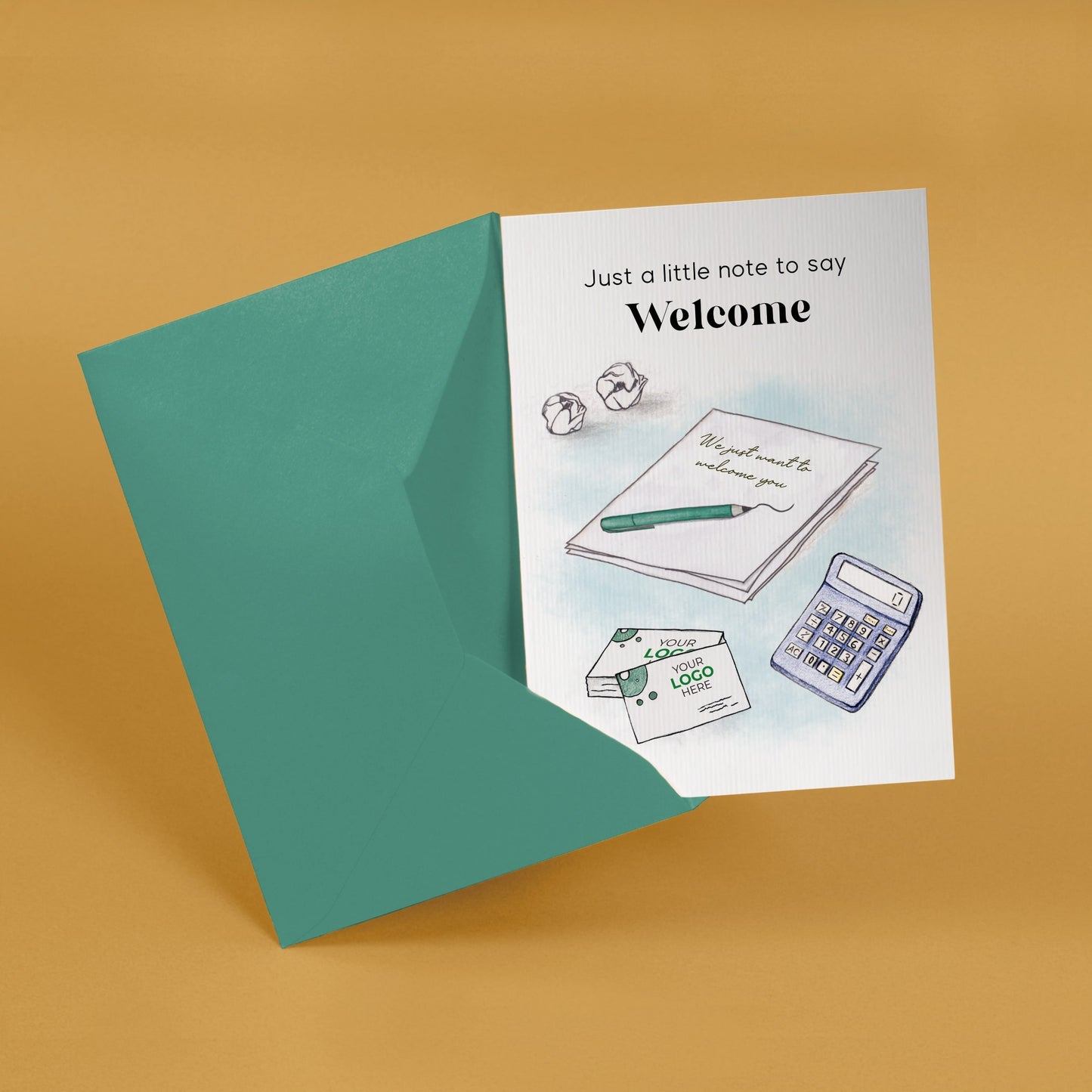 ‘Note & Business Cards’ Personalised Corporate Branded Financial Greeting Cards image 3