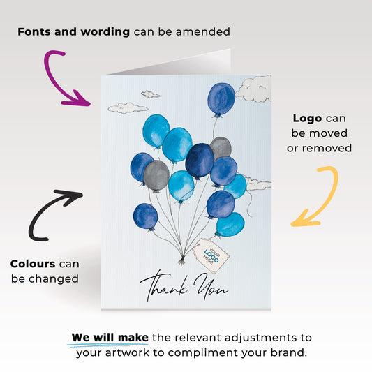 ‘Balloons in the Clouds’ Business Thank You Cards image 1