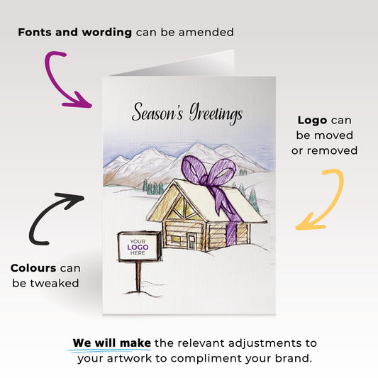 ‘Cabin in the Snow’  Customised Corporate Christmas Cards image 1