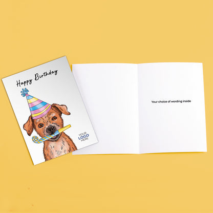 ‘Dog & Party Whistle' Business Birthday Cards image 3