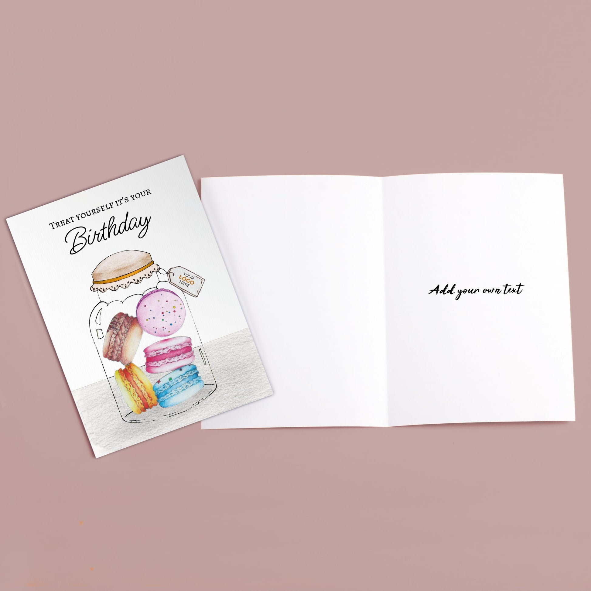 ‘Macaron Jar’ Personalised Corporate Branded Birthday Greeting Cards image 5