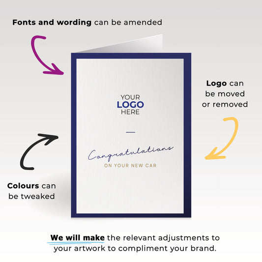 ‘Minimalistic’ Personalised Corporate Branded Automotive Greeting Cards image 1