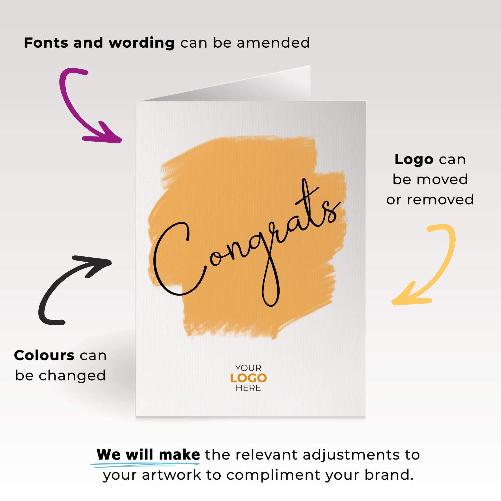 ‘Coloured Swipe’ Congratulations Company Greeting Cards image 3