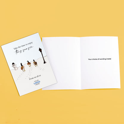 ‘Geese Walking Away’  Customised Corporate Christmas Cards image 3