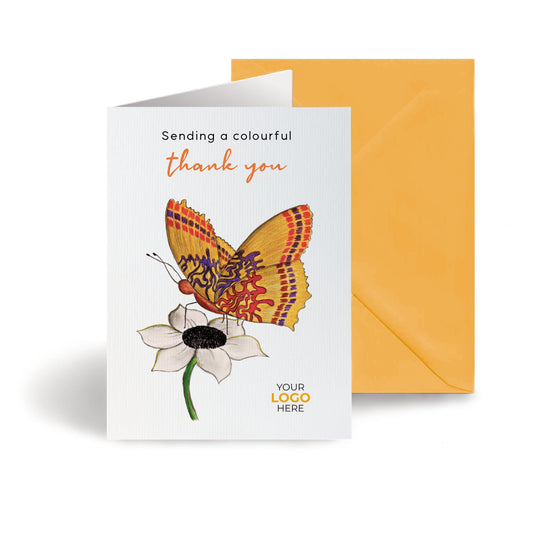 ‘Butterfly on Flower’  Business Thank You Cards image 0
