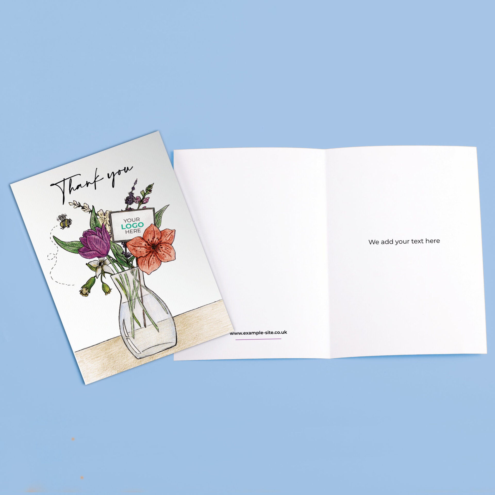 ‘Vase of Flowers’ Business Thank You Cards image 3