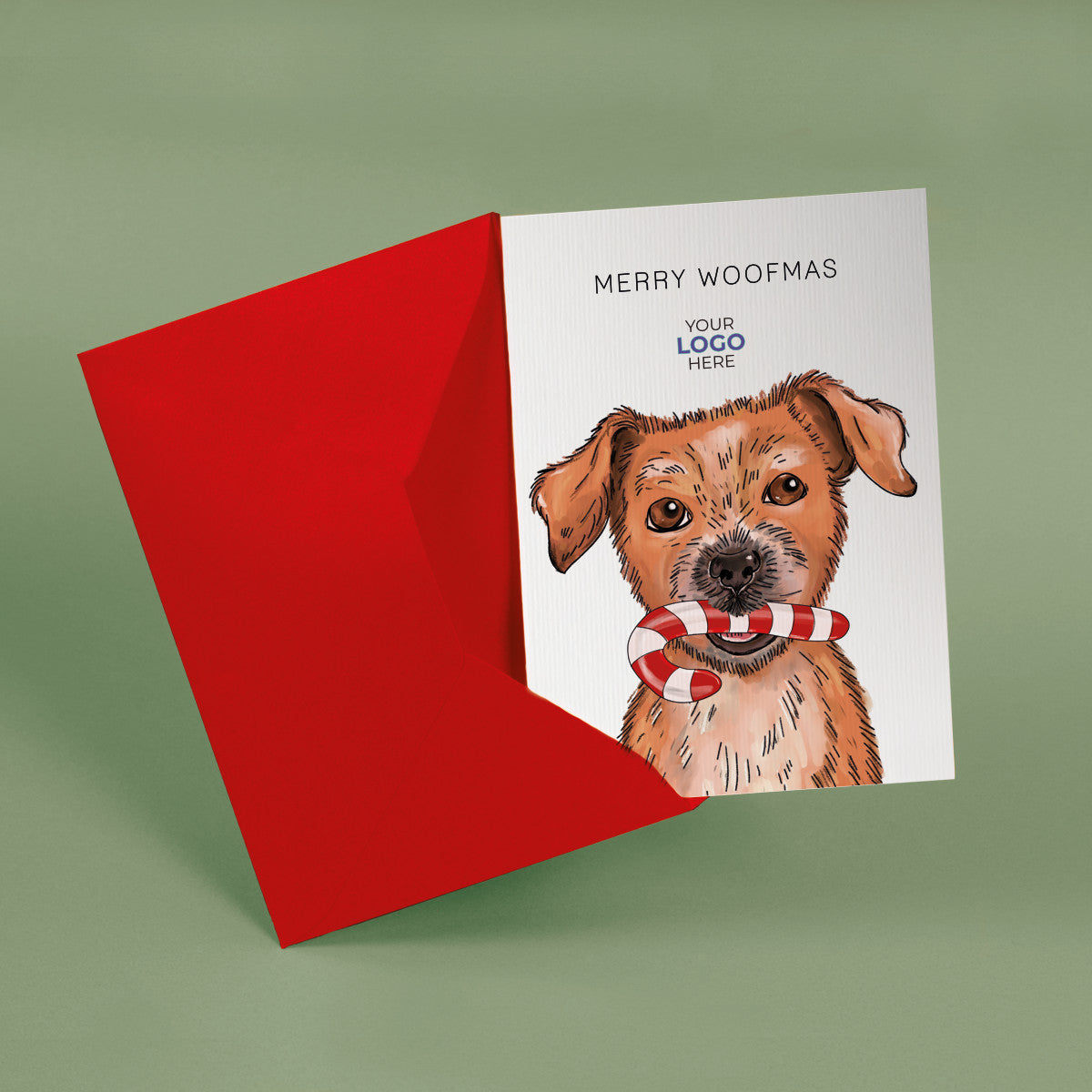 ‘Dog & Candy Cane' Business All About Dogs Cards image 1