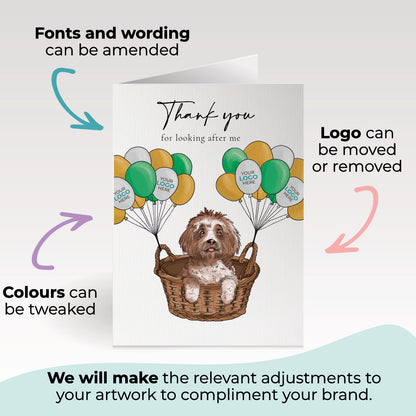 ‘Dog, Basket & Balloons’ Business Thank You Cards image 2