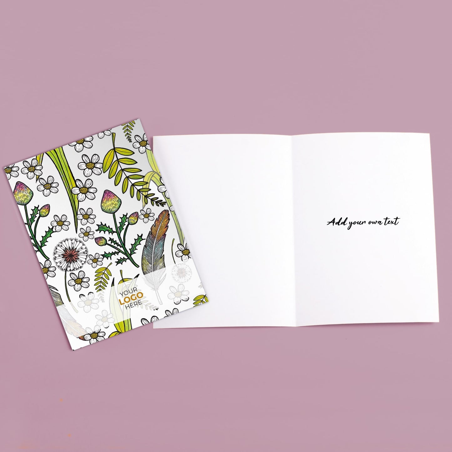 ‘Joyful Blooms’ Personalised Corporate Branded Floral Greeting Cards image 3