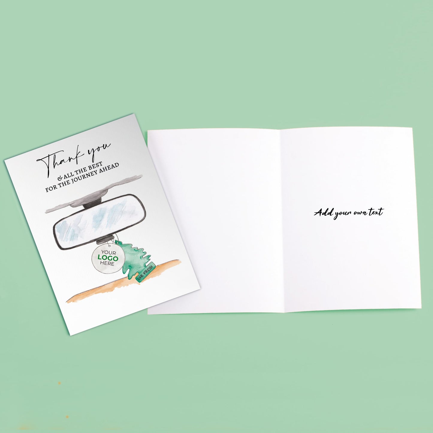 ‘Rearview Mirror’ Personalised Corporate Branded Automotive Greeting Cards image 2