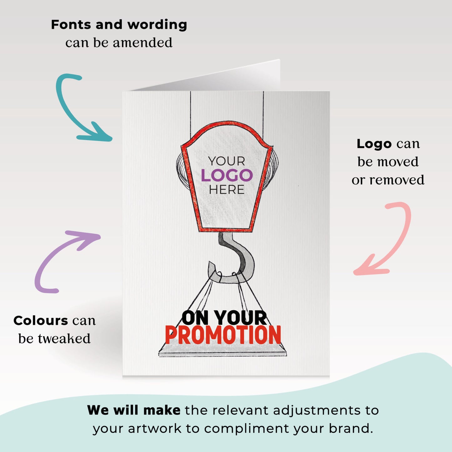 ‘Crane Lifting Promotion’ Personalised Corporate Branded Trades People Greeting Cards image 1