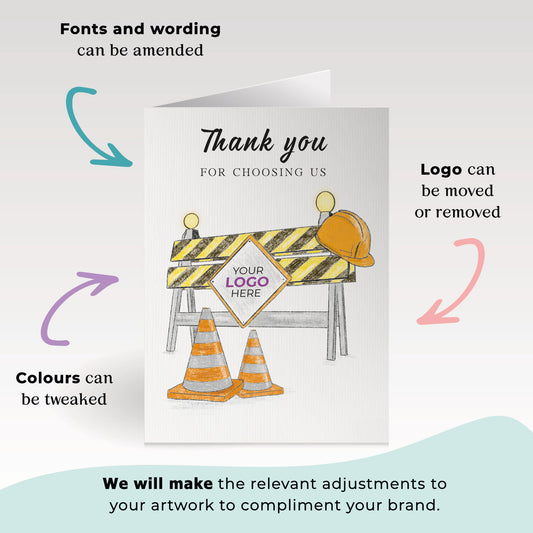 Construction Barrier’ Business Thank You Cards image 1