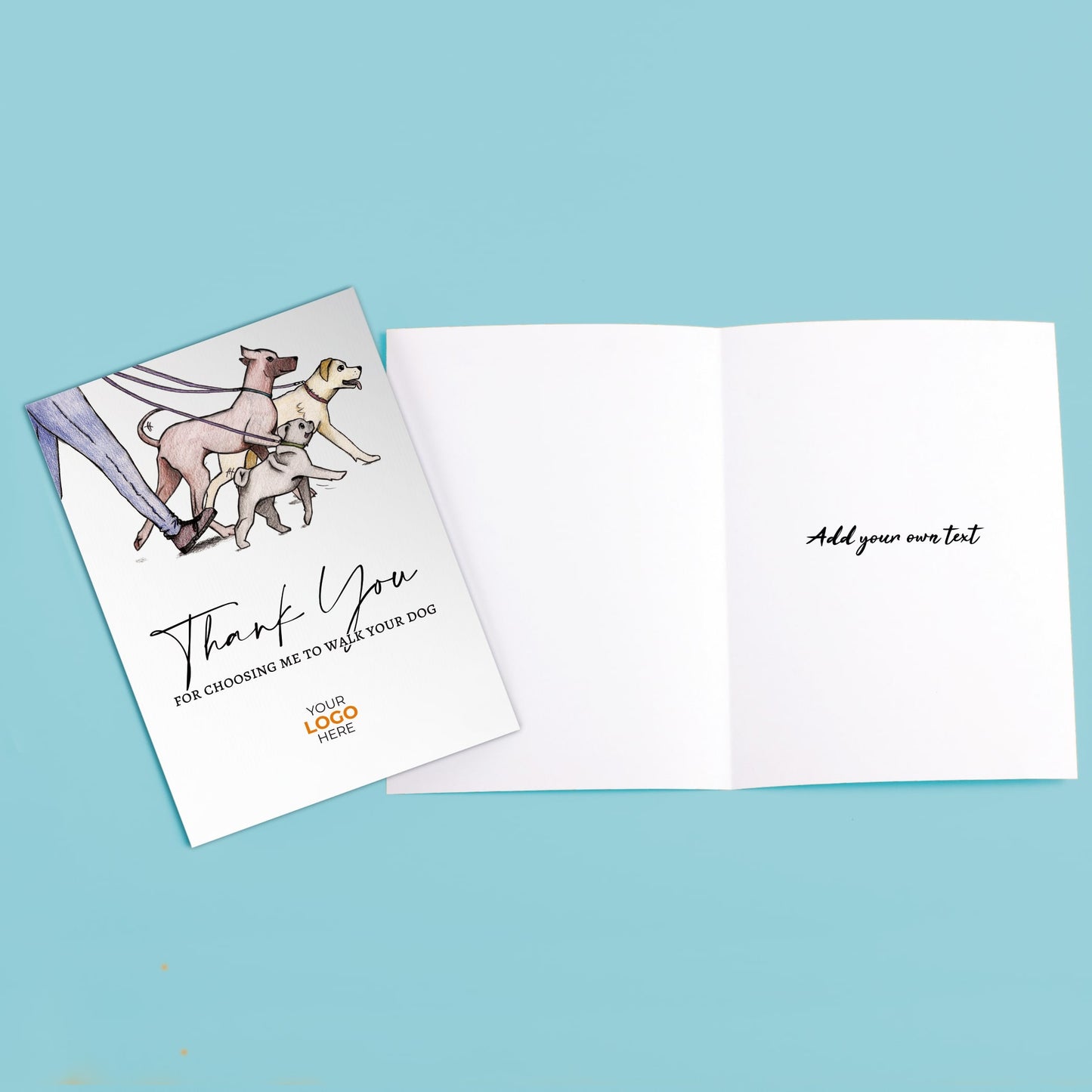 ‘Dog Walking’ Personalised Corporate Branded All Things Dogs Greeting Cards (Copy) image 2