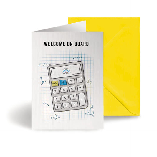 ‘Calculator’ Personalised Corporate Branded Financial Greeting Cards image 0